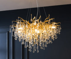 Postmodern Light Luxury Chandelier Water Drop Crystal Lamp Atmosphere