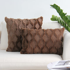 2 Piece Throw Pillow Set Square Rectangle Covers with Inserts