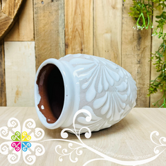 White Espiga Plumeado Bola Clay Vase Decorative Rustic Home