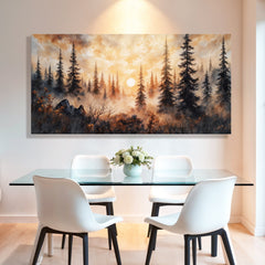 Rustic Forest Sunset Wall Art