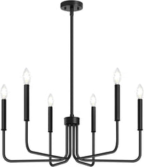 Farmhouse Hanging Candle Chandelier (No Assembly)