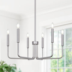 Farmhouse Hanging Candle Chandelier (No Assembly)