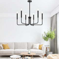Farmhouse Hanging Candle Chandelier (No Assembly)