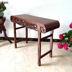 Chinoiserie Solid Wood Guqin Table – Scroll-Head Altar & Console Table