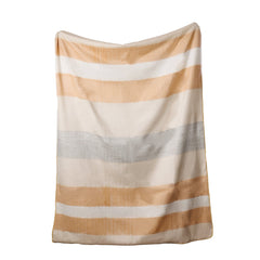 Handwoven Alpaca Throw Blanket Apricot Mist from Ecuador
