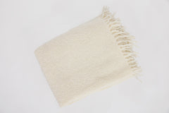 Alpaca Bouclé Ivory Throw Blanket from Peru Soft Cozy