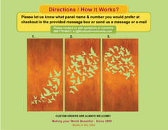 Outdoor Screen Panels or Large Metal Wall Art (46" Inch)