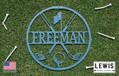 Personalized Golf Metal Sign | Custom Golf Monogram Wall Art