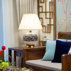 DecorBites™ Chinese Style Ceramic Copper Table Lamp for Living Room & Bedroom