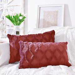 2 Piece Throw Pillow Set Square Rectangle Covers with Inserts