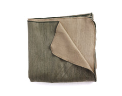 Reversible Handwoven Alpaca Throw Blanket Khaki Olive Green Ecuador