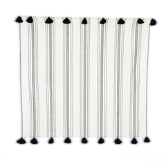 100% Alpaca Throw Blanket Ink Ivory Pinstripe