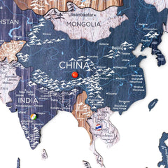 3D Wooden World Map Mystery