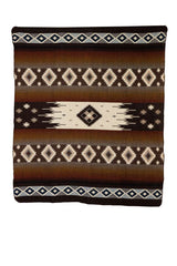 Handwoven Reversible Sunset Diamond Alpaca Throw Blanket Red Brown