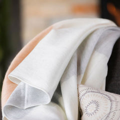 Handwoven Alpaca Throw Blanket Apricot Mist from Ecuador