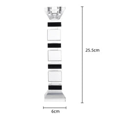 DecorBites™ Geometric Glass Candle Holder Block Design Home Decor Accessory