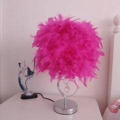 DecorBites™ Crystal Feather LED Table Lamp for Bedroom, Study, & Living Room