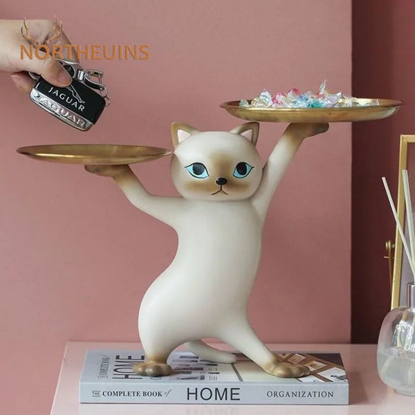 DecorBites™ Cat Resin Tray: Chic Home & Office Decor Accessory