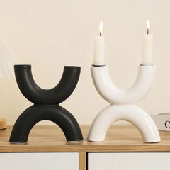 DecorBites™ Geometric Ceramic Candle Holder Ornaments - Home Decor Accessories