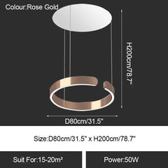 DecorBites™ LED Ring Chandelier: Modern Dining Room Table Lighting & Home Decoration