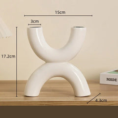 DecorBites™ Geometric Ceramic Candle Holder Ornaments - Home Decor Accessories