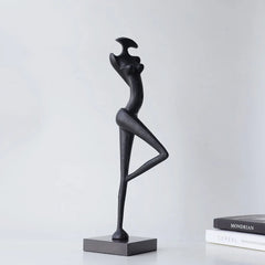 DecorBites™ Abstract Black Metal Female Figure Sculpture Home Decor Accessory
