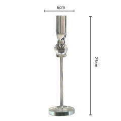 DecorBites™ Crystal Glass Candlestick Holder - Elegant Home Décor Accessory