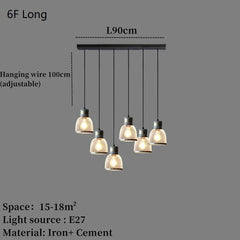 Concrete Pendant Light Iron Shade
