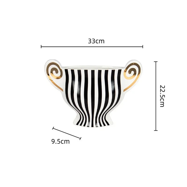 DecorBites™ Geometric Fringe Ceramic Vase Vintage Kettle Home Decoration Accessories
