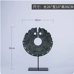 DecorBites™ Geometric Totem Resin Statue | Chinese Retro Home Decor Accessory