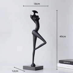 DecorBites™ Abstract Black Metal Female Figure Sculpture Home Decor Accessory