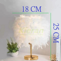 DecorBites™ Crystal Feather LED Table Lamp for Bedroom, Study, & Living Room