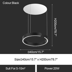 DecorBites™ LED Ring Chandelier: Modern Dining Room Table Lighting & Home Decoration