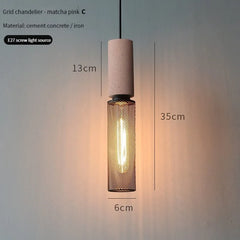 Concrete Pendant Light Iron Shade