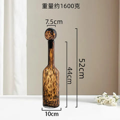 DecorBites™ Leopard Print Glass Vase: Stylish Terrarium & Home Decor Accessory