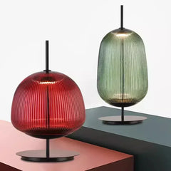 DecorBites™ Green Red Glass Table Lamp LED Lighting for Bedroom and Living Room