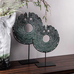 DecorBites™ Geometric Totem Resin Statue | Chinese Retro Home Decor Accessory
