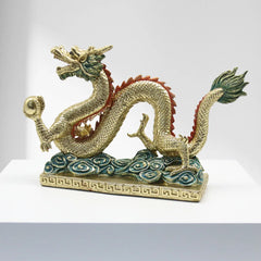 DecorBites™ Chinese Dragon Resin Sculpture - Zodiac Home Decor Accessory