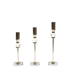 DecorBites™ Crystal Glass Candlestick Holder - Elegant Home Décor Accessory