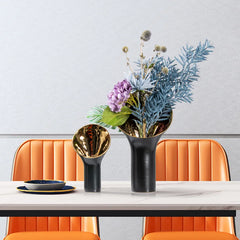 DecorBites™ Golden Trumpet Ceramic Flower Vase Home Decoration Accessories