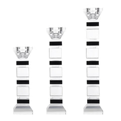 DecorBites™ Geometric Glass Candle Holder Block Design Home Decor Accessory