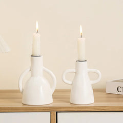 DecorBites™ Geometric Ceramic Candle Holder Ornaments - Home Decor Accessories