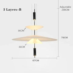 DecorBites™ LED Saucer Chandelier: Modern Personality for Home Decor, Living Room, Dining Table