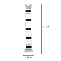 DecorBites™ Geometric Glass Candle Holder Block Design Home Decor Accessory