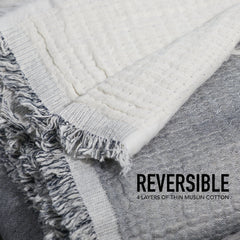 100% Cotton Reversible  Muslin Throw Blankets