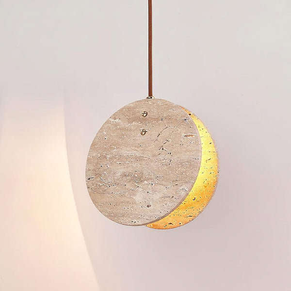 Travertine Disc Pendant Lamp