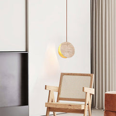 Travertine Disc Pendant Lamp