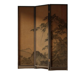 New Chinese Zen Room Divider Screen – Wabi‑Sabi Partition with Song‑Dynasty Aesthetic