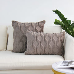 2 Piece Throw Pillow Set Square Rectangle Covers with Inserts