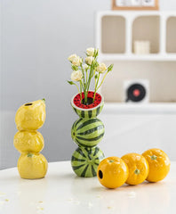 DecorBites™ Ceramic Fruit Vase for Home and Office